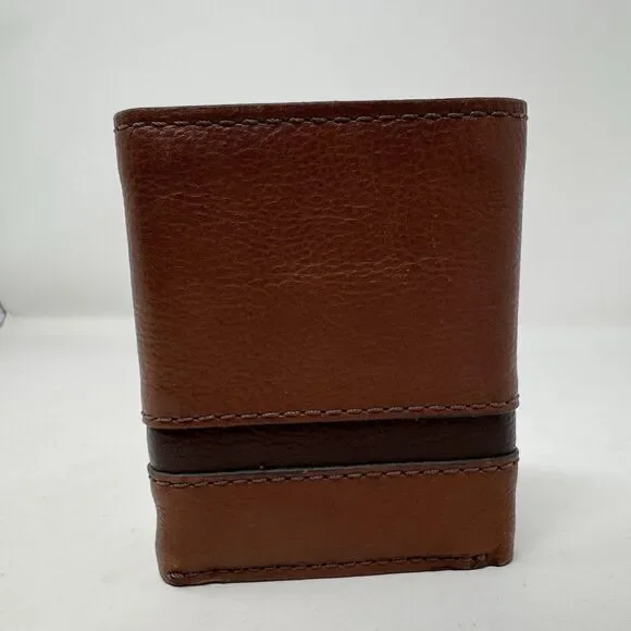 Fossil Easton RFID Trifold Wallet for Men Leather 4”x3.25” Brown - Picture 2 of 6